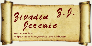 Živadin Jeremić vizit kartica